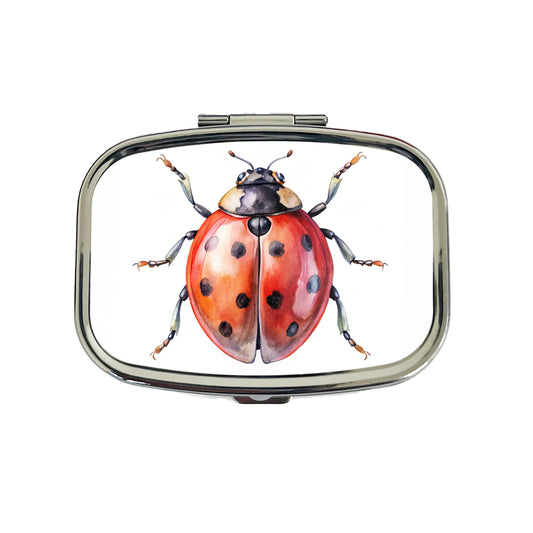 Ladybug Watercolor Travel Pill Box Case