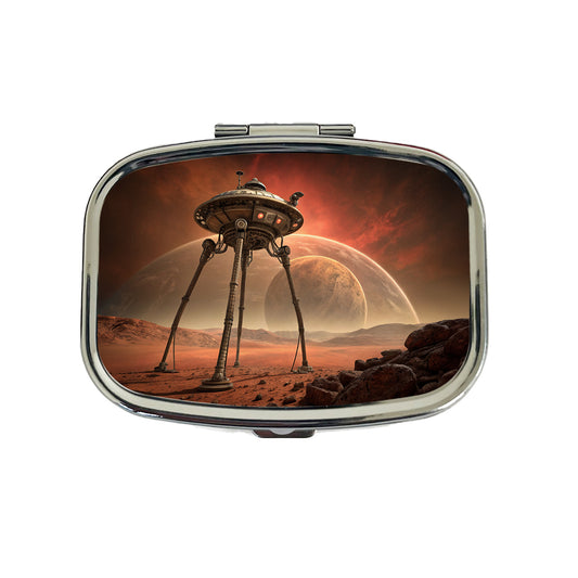 Martian Tripod War Machine Sci-fi From War Of The Worlds Travel Pill Box Case