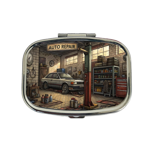 Mechanic's Automotive Repair Garage Travel Pill Box Case