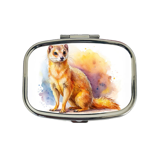 Mongoose Watercolor Travel Pill Box Case