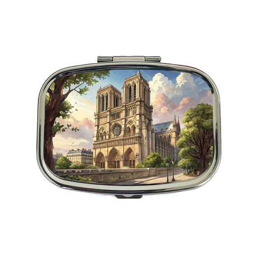 Notre Dame Church Paris France Travel Pill Box Case