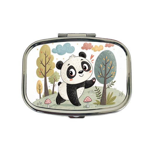 Panda Children's Illustration Style Travel Pill Box Case