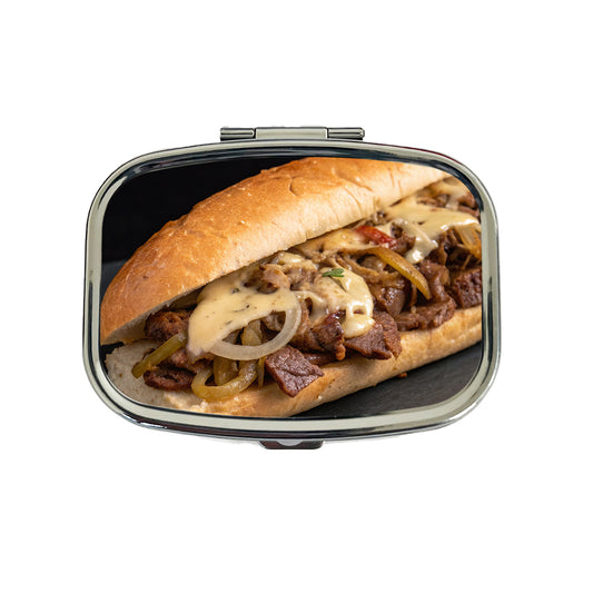 Philly Cheesesteak Sub Sandwich Travel Pill Box Case