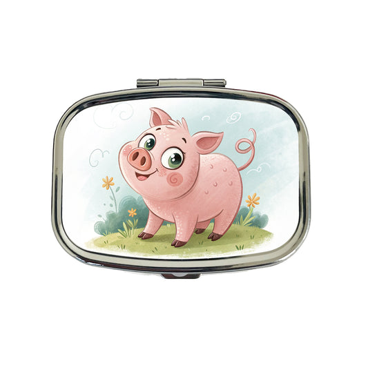 Pig Children's Illustration Style Travel Pill Box Case