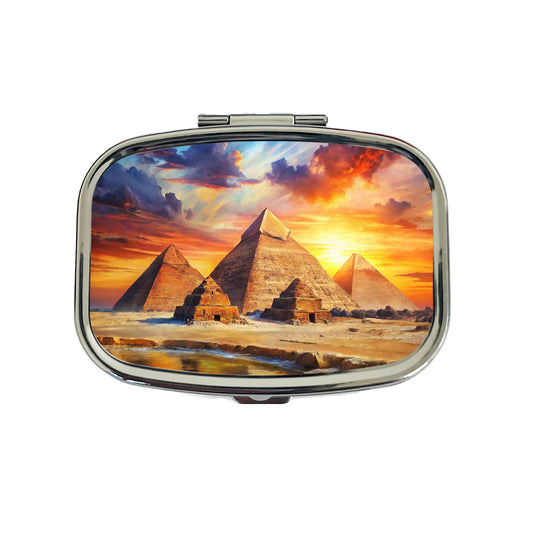 Pyramids Of Giza Egypt At Sunset Watercolor Travel Pill Box Case