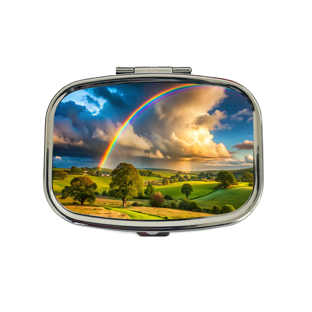 Rainbow After Rain Storm In The Country Travel Pill Box Case