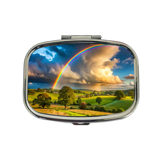 Rainbow After Rain Storm In The Country Travel Pill Box Case