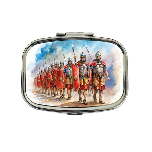 Roman Legion Marching In Formation Watercolor Travel Pill Box Case
