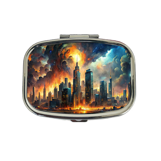 Sci-fi Apocalypse End Of The World Cityscape Travel Pill Box Case