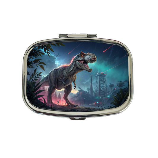 Sci-fi Futuristic T-Rex Dinosaur Travel Pill Box Case