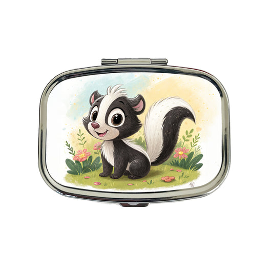 Skunk Children's Illustration Style Travel Pill Box Case