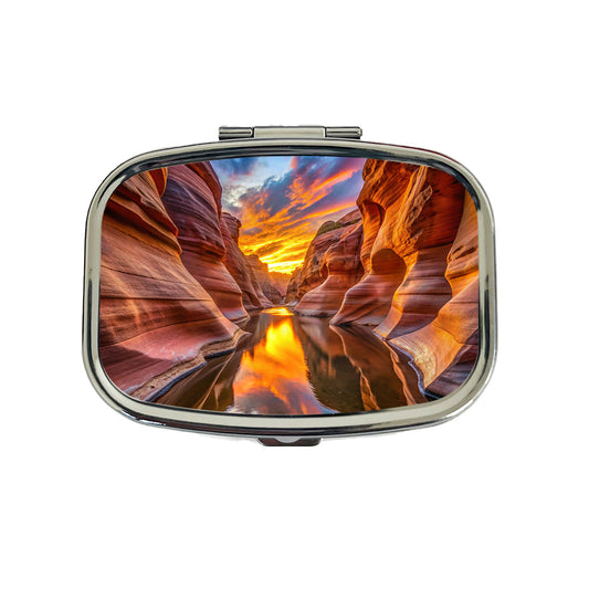 Slot Canyons And Water At Sunset Utah Arizona Travel Pill Box Case
