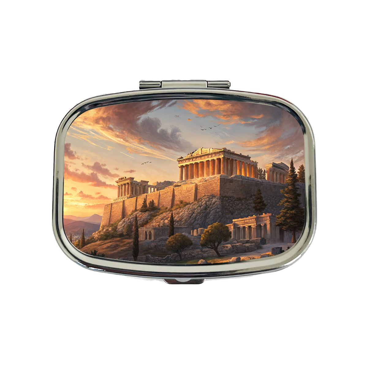 The Acropolis At Golden Hour Athens Greece Travel Pill Box Case