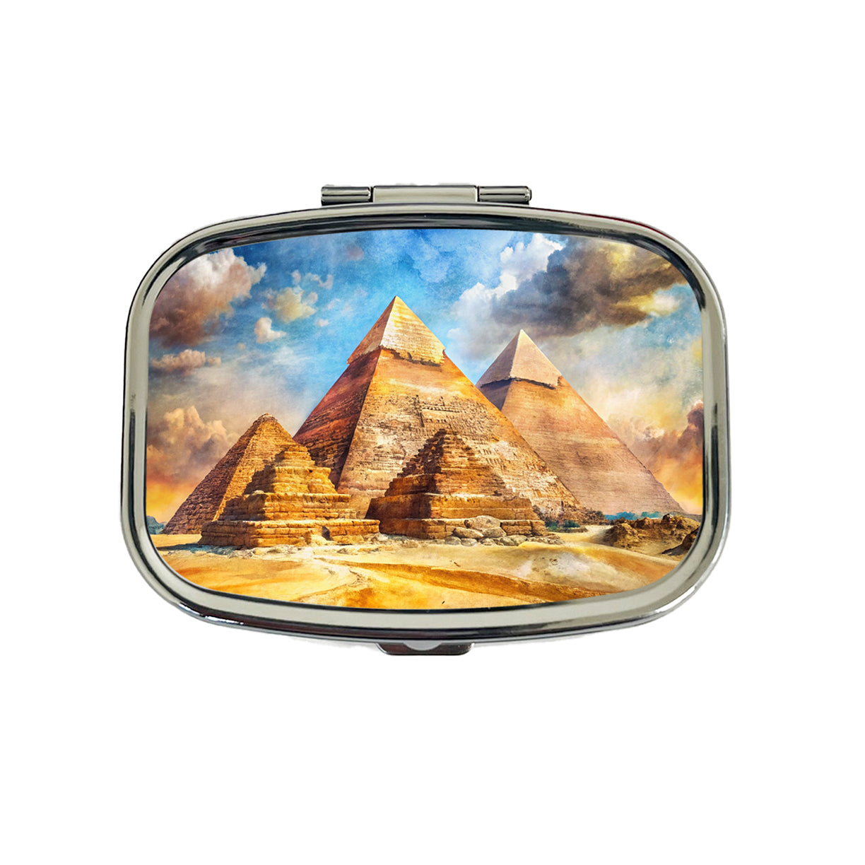 The Great Pyramids Of Giza Watercolor Travel Pill Box Case