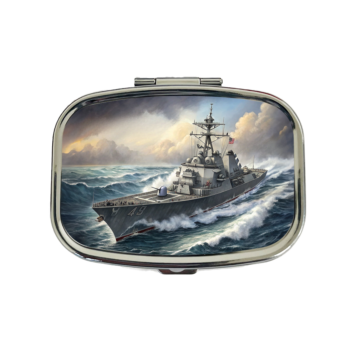 US Navy Destroyer Underway Travel Pill Box Case