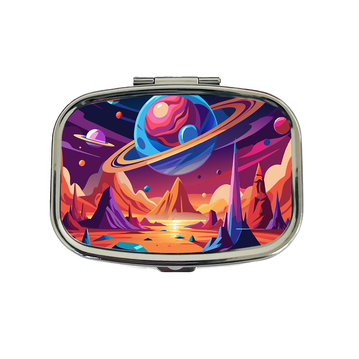 Vibrant Colored Sci-fi Hostile Alien Planet Travel Pill Box Case