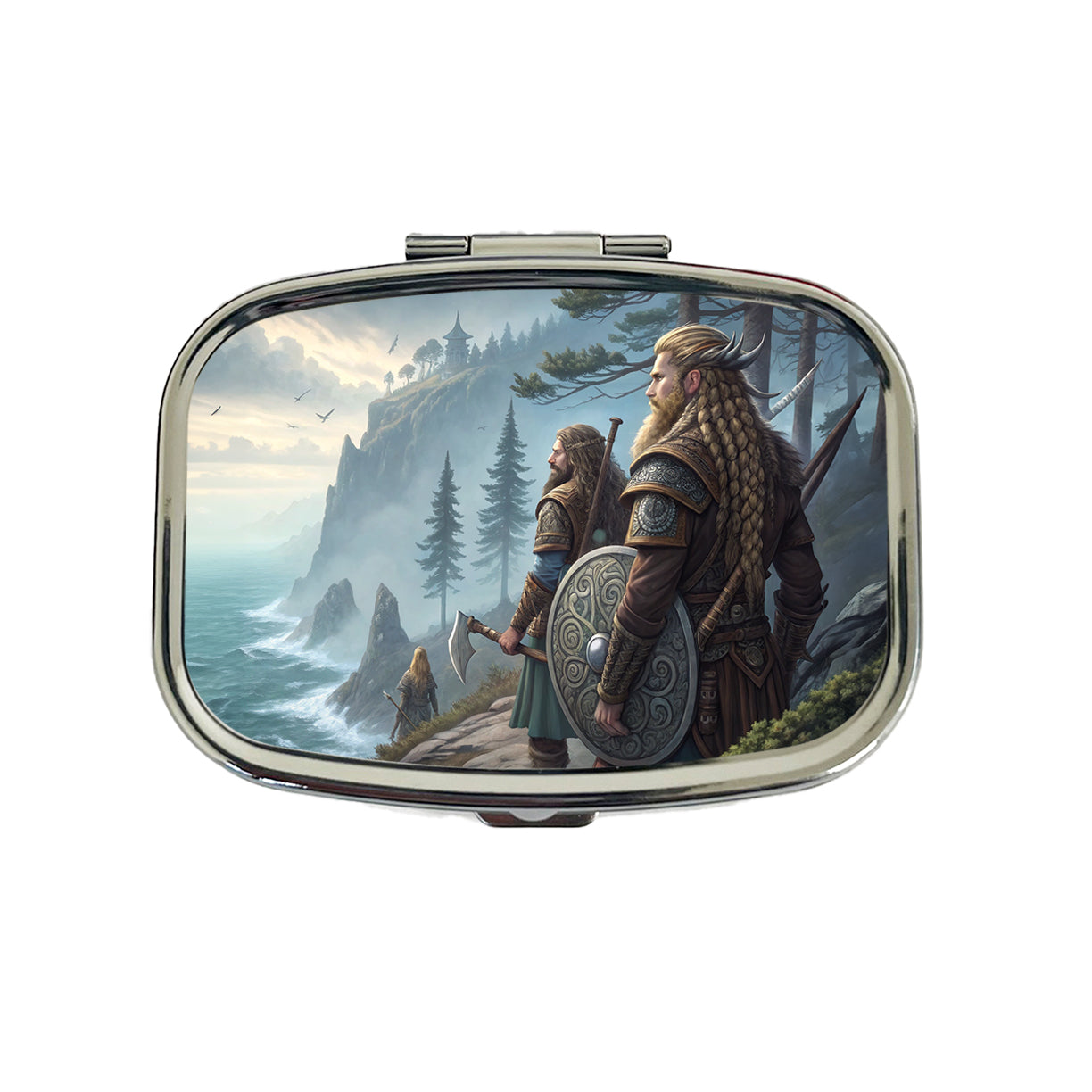 Vikings Raiders Anime Style Fantasy Travel Pill Box Case