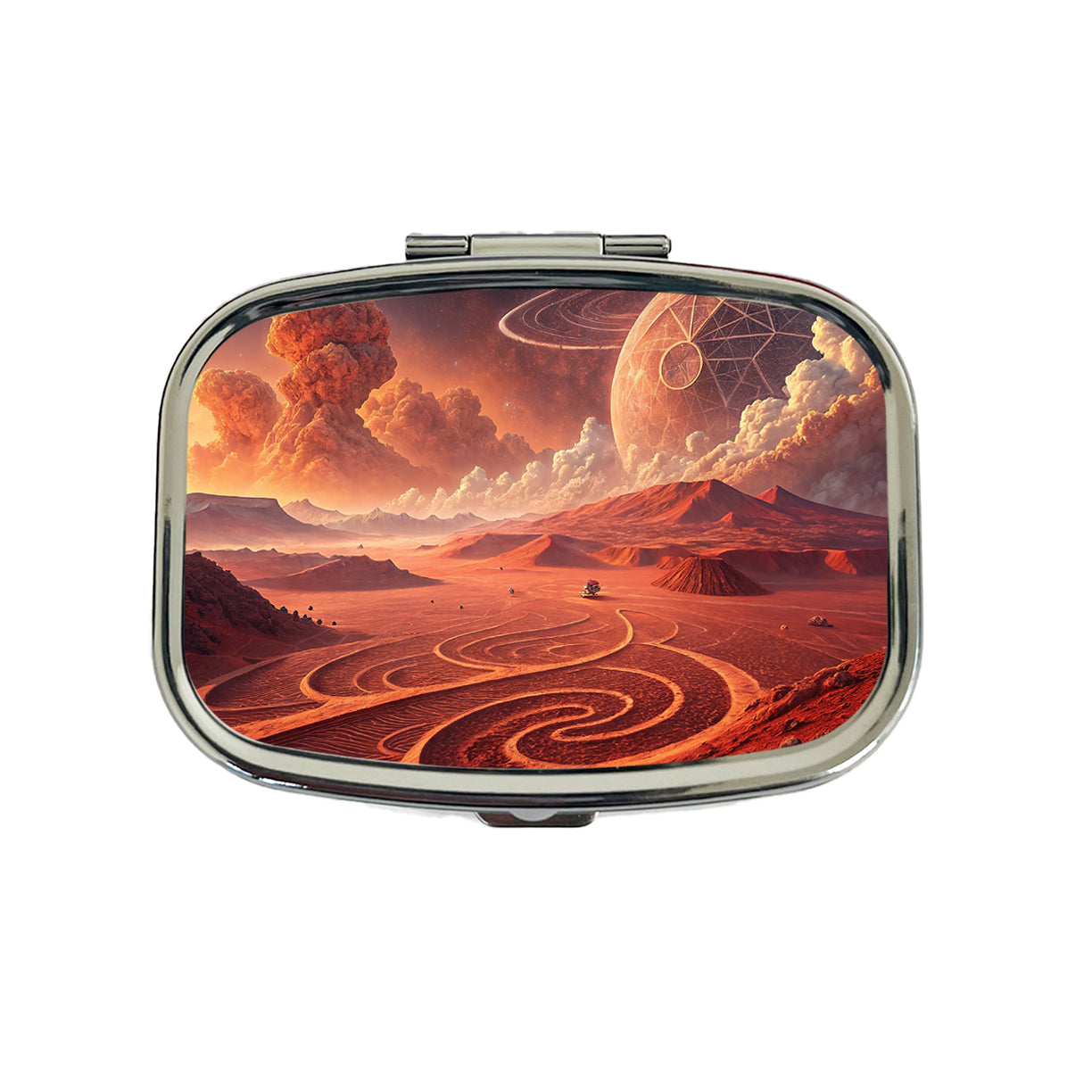 Abstract Alien Martian Sci-fi Landscape Travel Pill Box Case