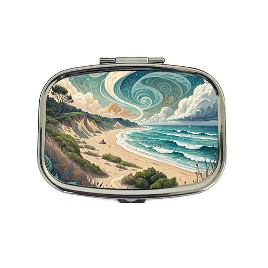 Abstract Beach Shore Landscape Travel Pill Box Case