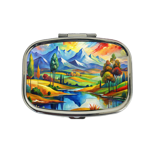 Abstract Colorful Landscape Modern Art Landscape Travel Pill Box Case
