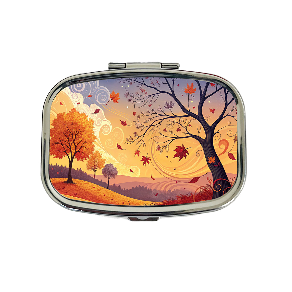 Abstract Fall Autumn Scenic Landscape Travel Pill Box Case