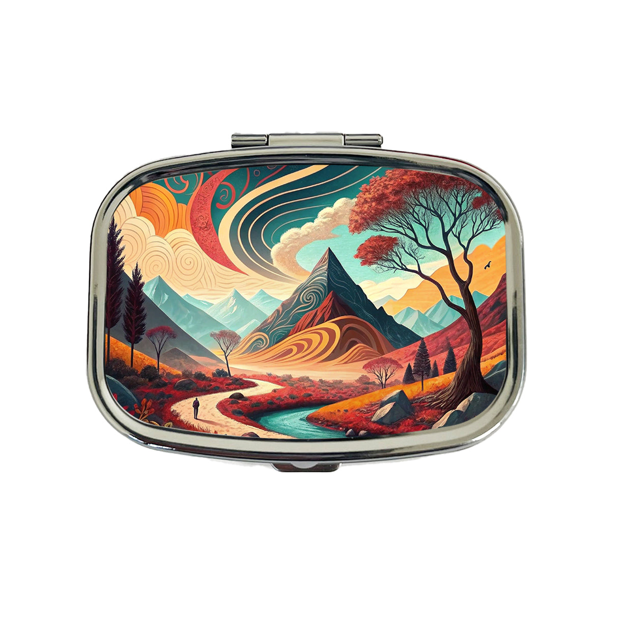 Abstract Modern Art Landscape Travel Pill Box Case