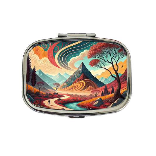 Abstract Modern Art Landscape Travel Pill Box Case