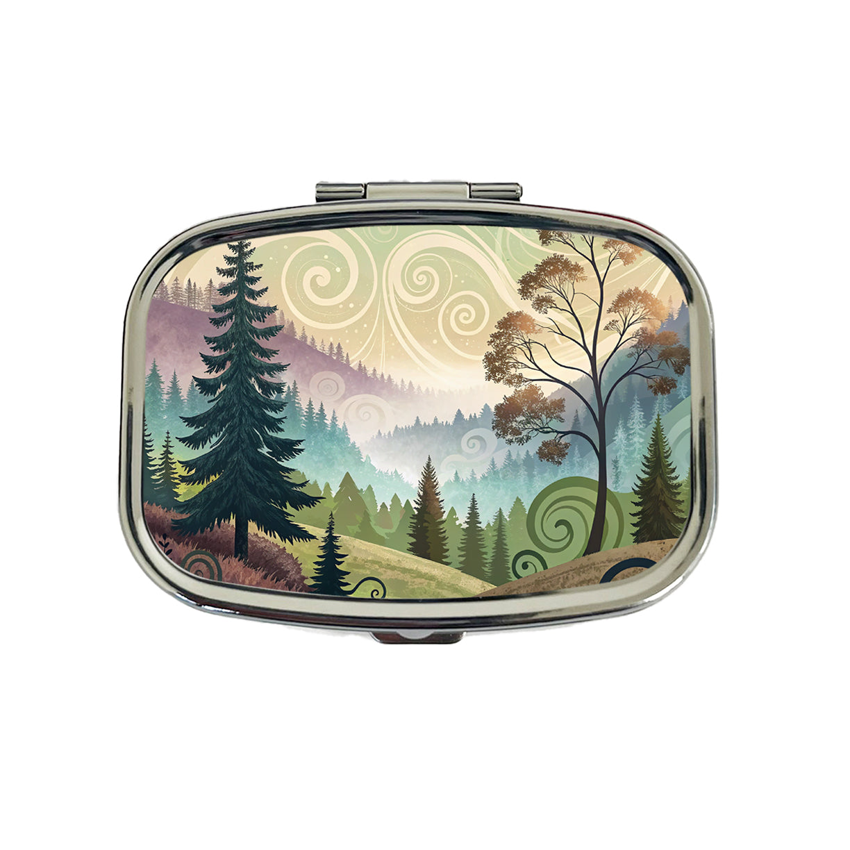 Abstract Pastel Forest Landscape Travel Pill Box Case