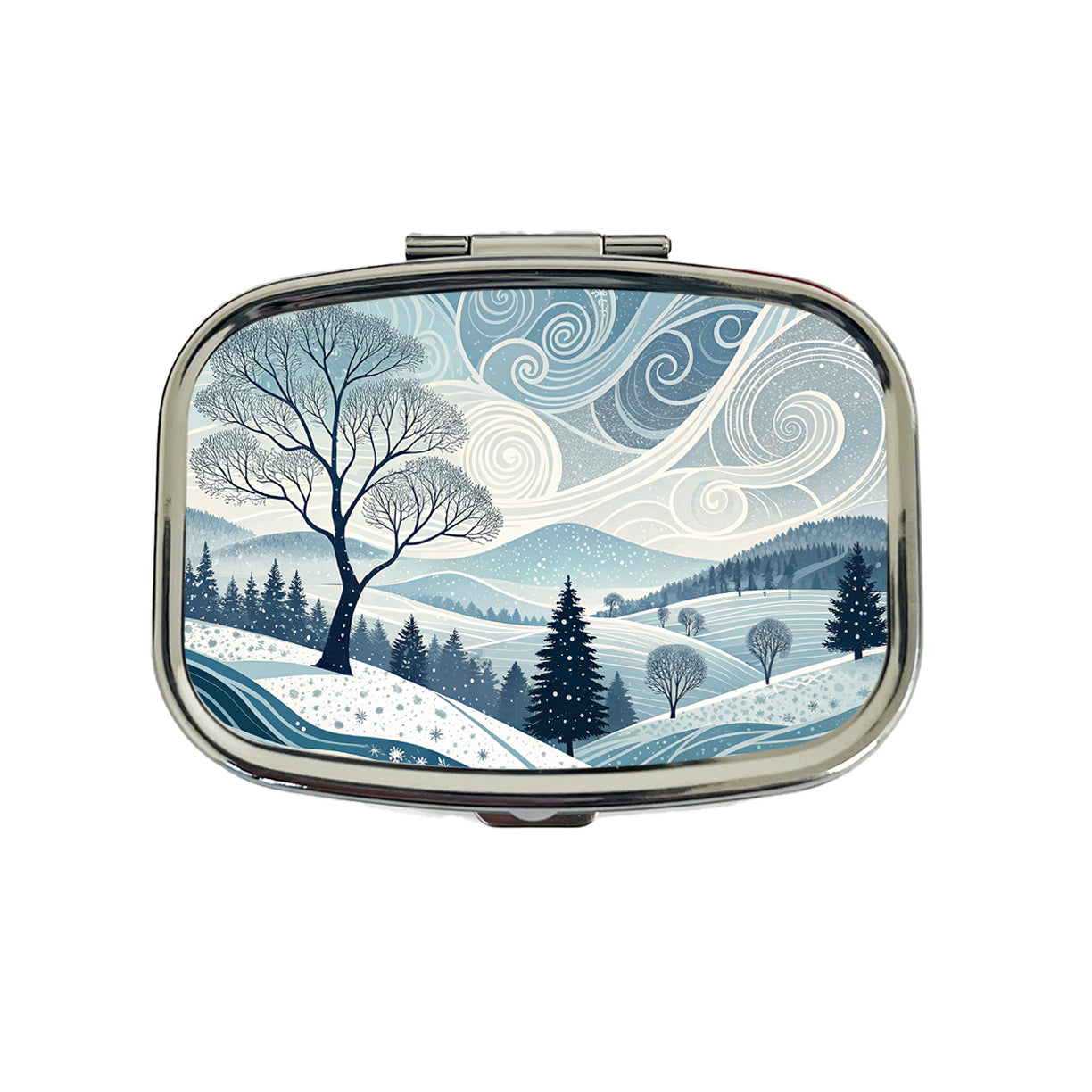 Abstract Winter Landscape Travel Pill Box Case