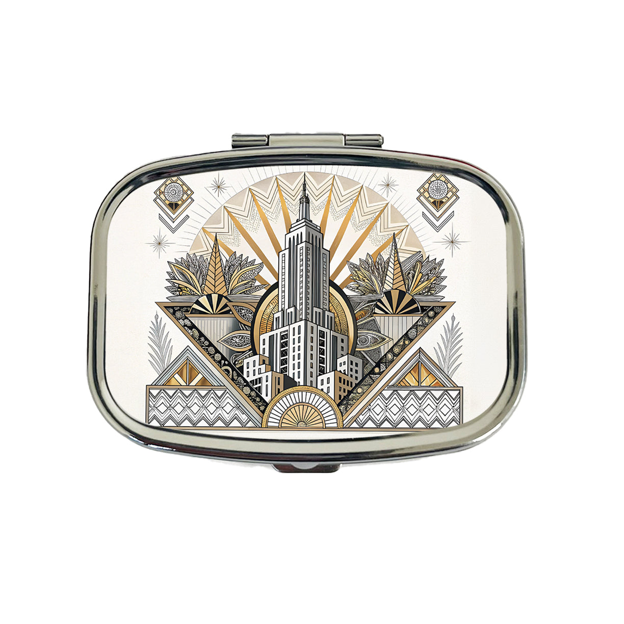 Art Deco Building Architectural Design Travel Pill Box Case