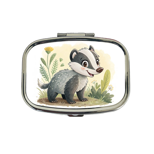 Badger Children's Illustration Style Travel Pill Box Case