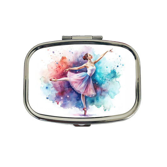 Ballet Dancer Watercolor Travel Pill Box Case