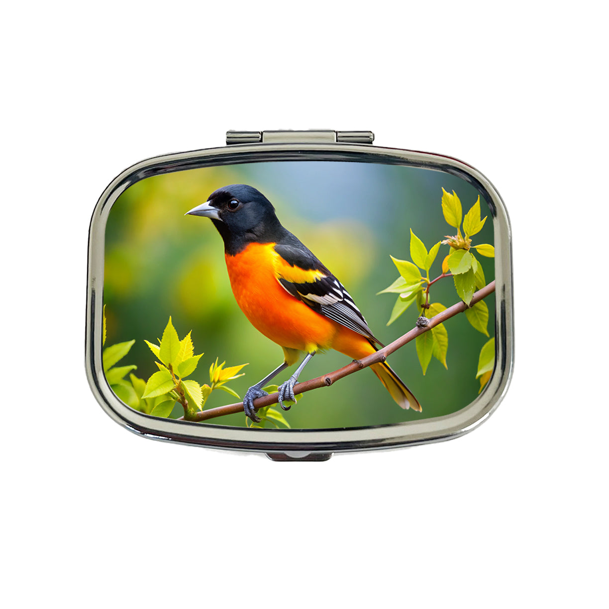 Baltimore Oriole Backyard Bird Travel Pill Box Case