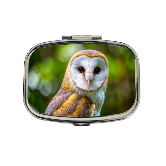 Barn Owl Raptor Bird Of Prey Travel Pill Box Case