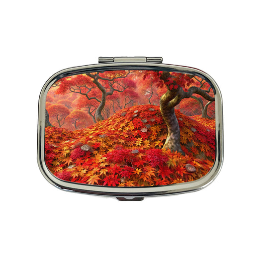 Beautiful Autumn Fall Leaves Travel Pill Box Case