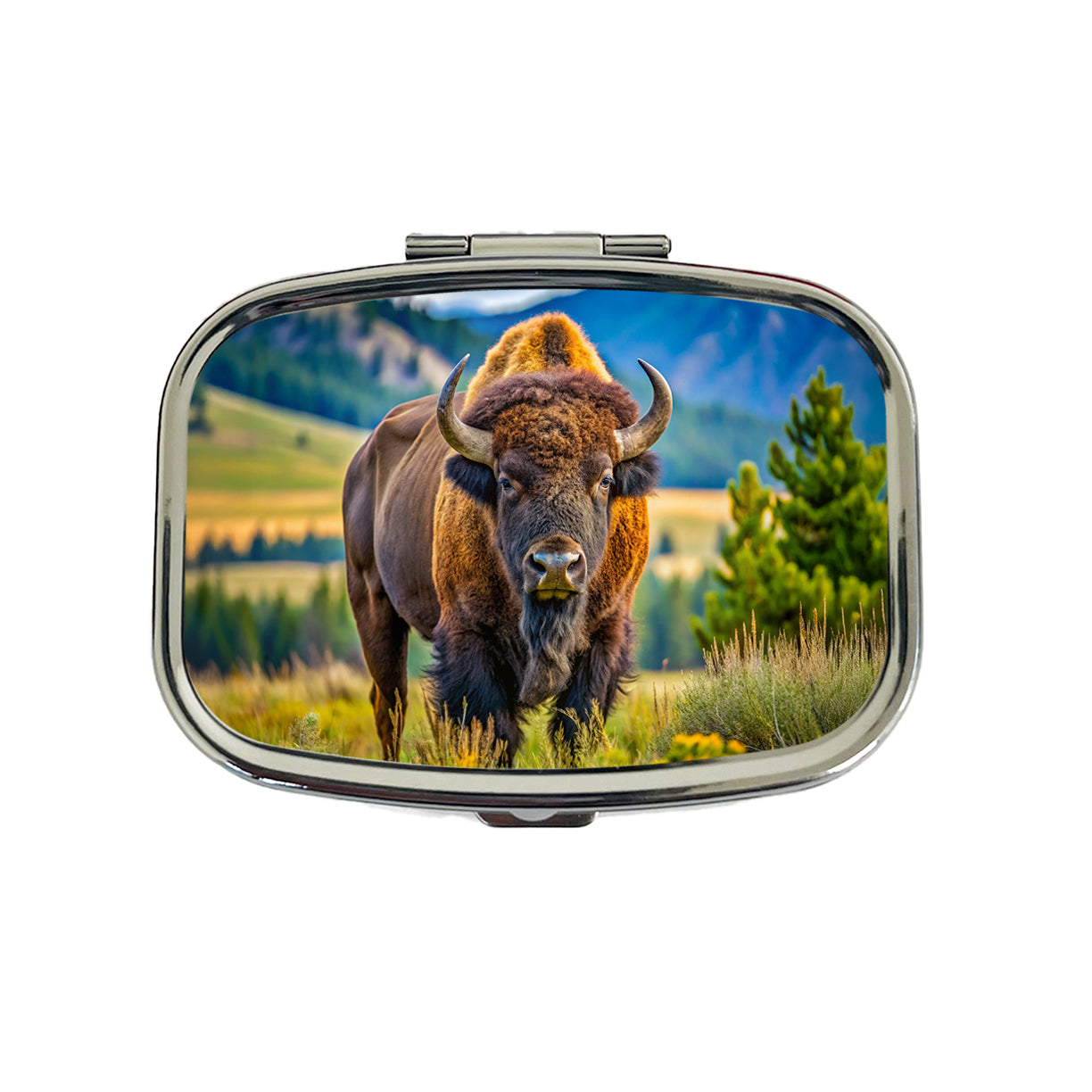 Bison Buffalo Travel Pill Box Case