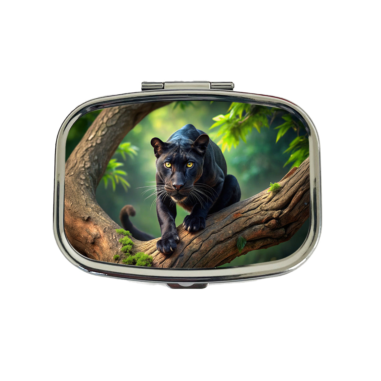 Black Panther on Branch Travel Pill Box Case