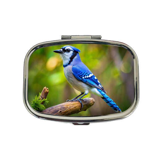 Blue Jay Backyard Bird Travel Pill Box Case
