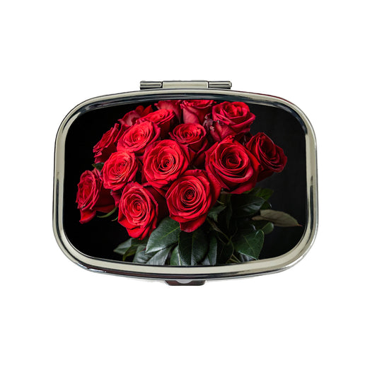Bouquet Of Red Roses Love Valentine's Day Travel Pill Box Case