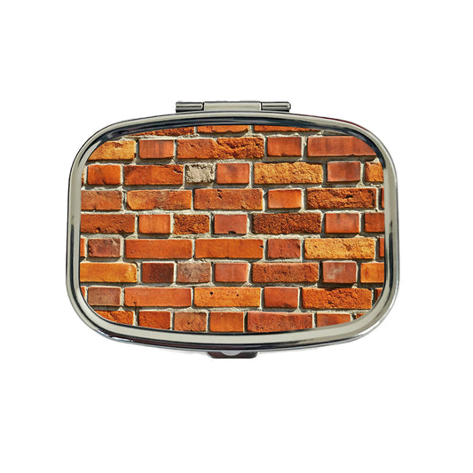Brick Wall Pattern Travel Pill Box Case