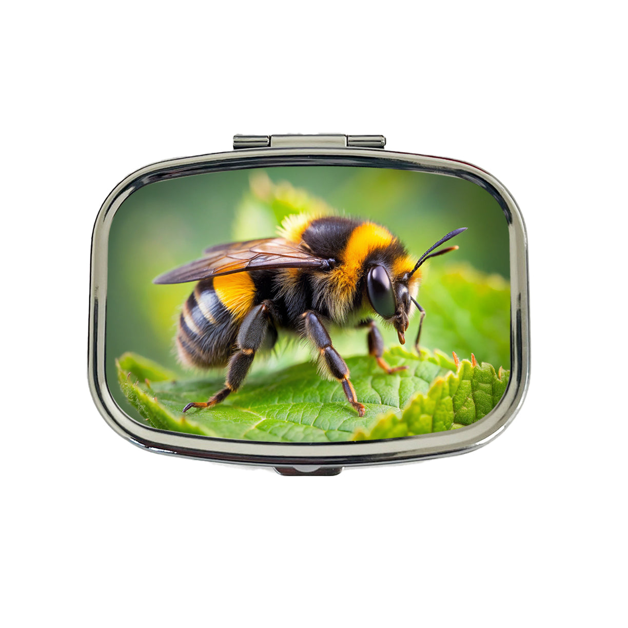 Bumblebee Bee on Leaf Travel Pill Box Case