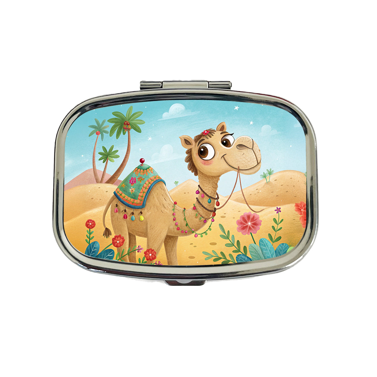 Camel Children's Illustration Style Travel Pill Box Case