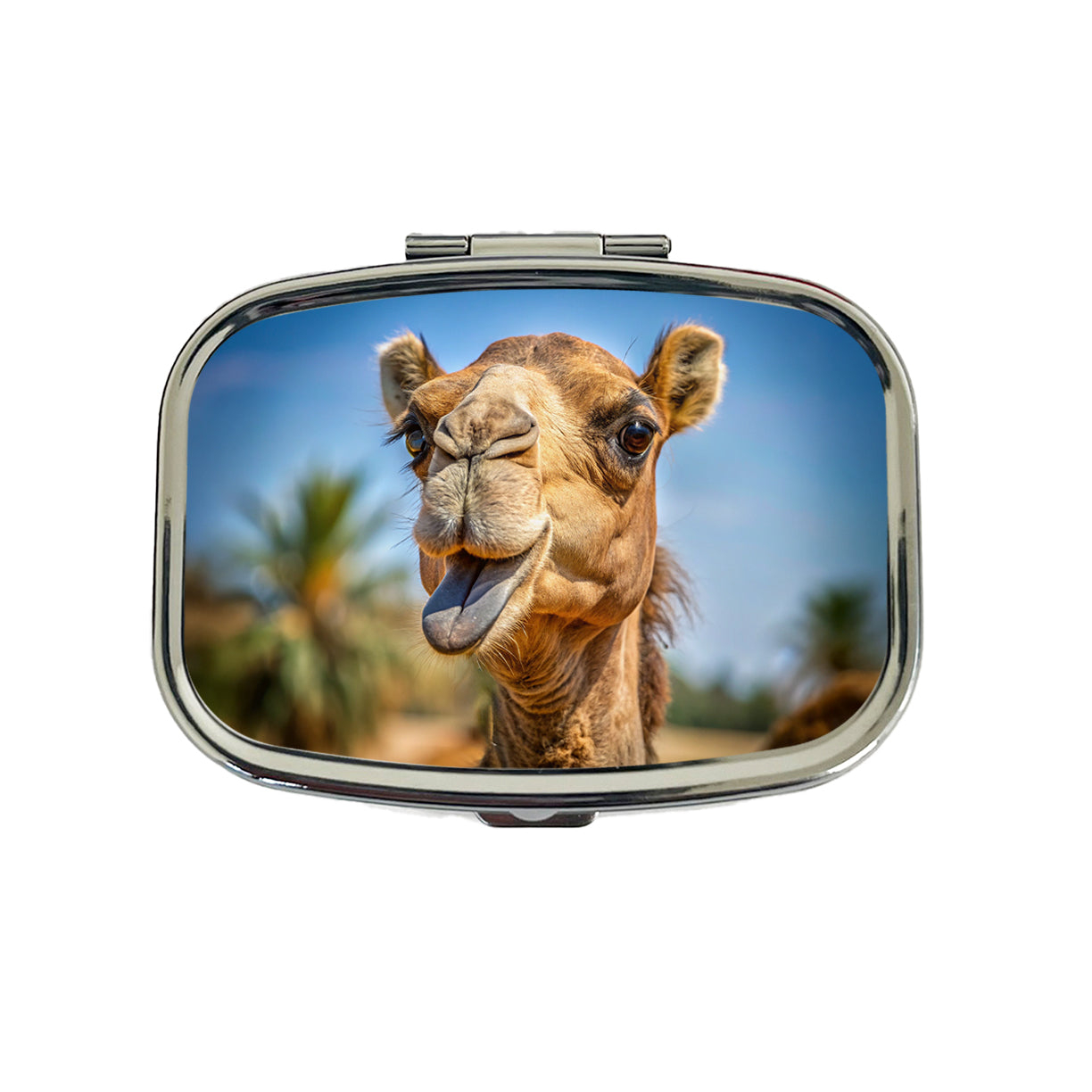 Camel Face With Tongue Sticking Out Travel Pill Box Case