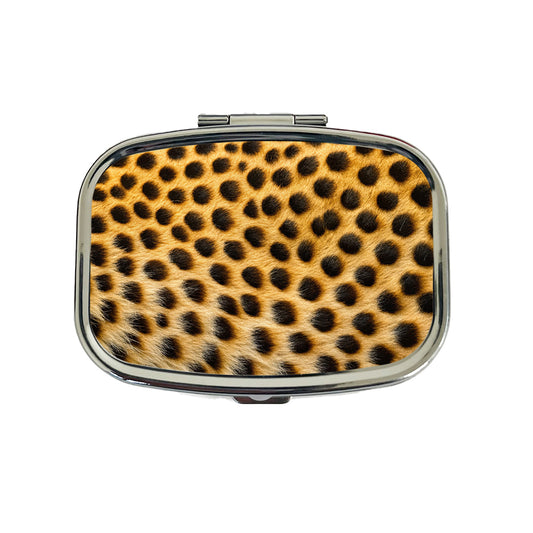 Cheetah Spots Fur Pattern Travel Pill Box Case