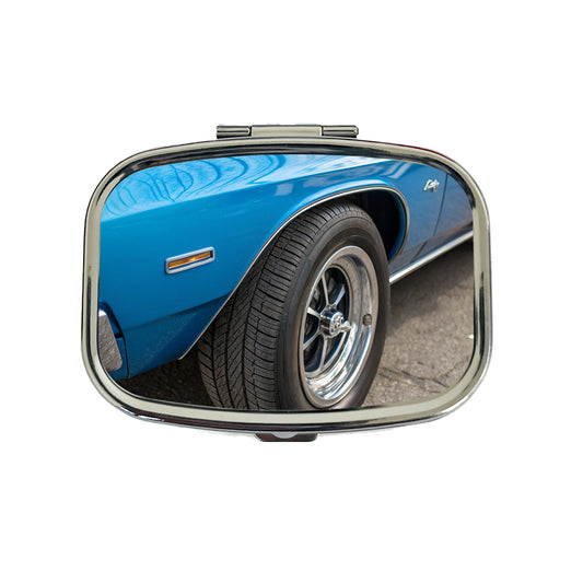 Classic Blue Muscle Car Travel Pill Box Case