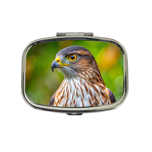 Cooper's Hawk Raptor Bird Of Prey Travel Pill Box Case