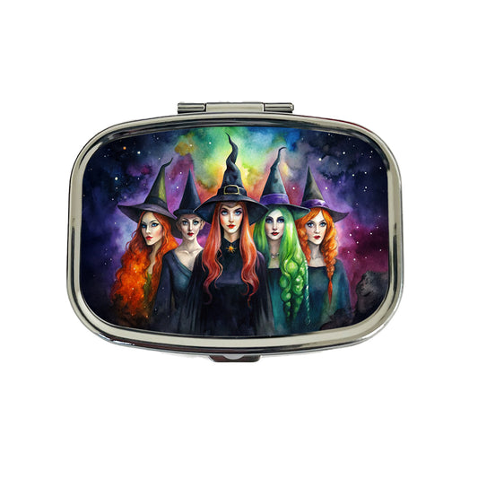 Coven Of Witches Black Watercolor Travel Pill Box Case