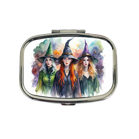 Coven Of Witches Watercolor Travel Pill Box Case