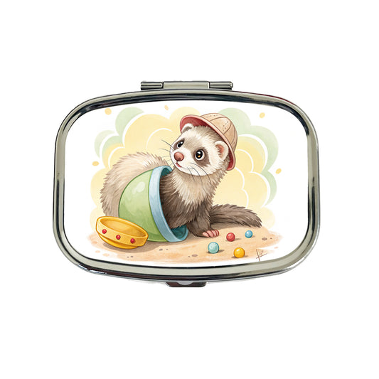 Ferret Children's Illustration Style Travel Pill Box Case
