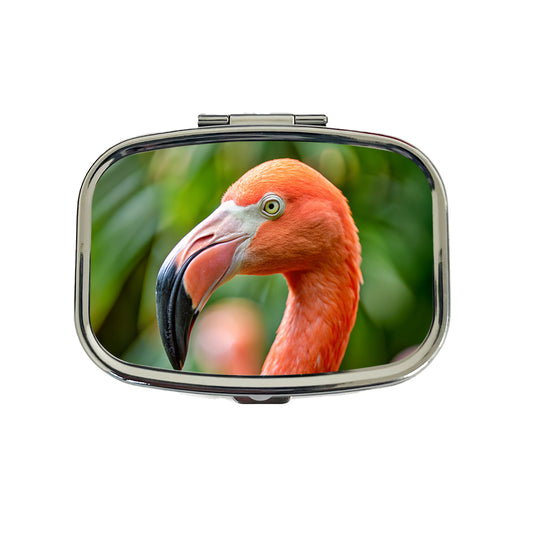 Flamingo Face Travel Pill Box Case